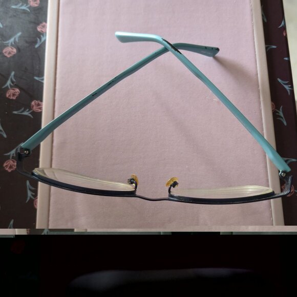 Eddie Bauer 8222 Navy Light Blue Eyeglass Frames 52-19-140 Rectangle Metal - Picture 14 of 14